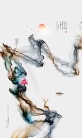 新中式 水墨烟雾画