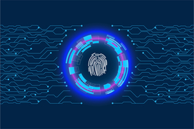 科学技术指纹识别矢量背景图