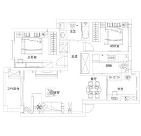 CAD家装平面布置图