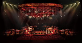 红黑中心舞台婚礼效果图