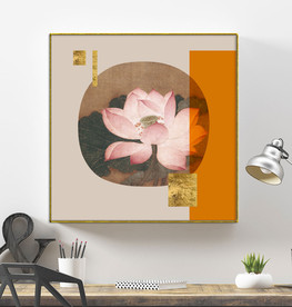 新中式宋画花鸟爱马仕橙装饰画