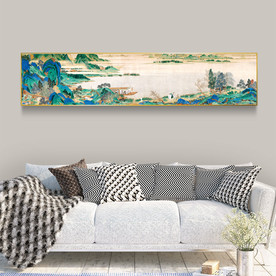 新中式工笔画水墨画山水装饰画