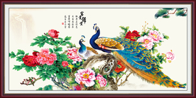 孔雀牡丹图