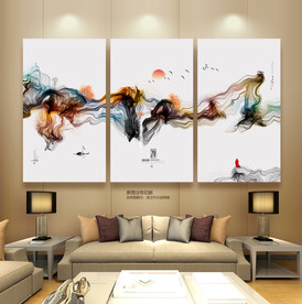 无框画 沙发背景画 挂画