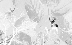 麋鹿 简约装饰画 TIF分层