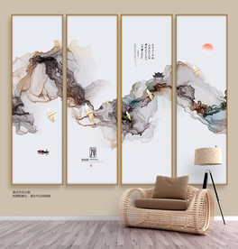 抽象水墨画 黑白画 无框画