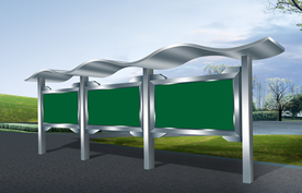 波浪顶不锈钢宣传栏