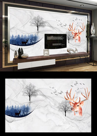 大理石电视背景墙