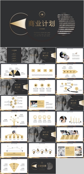黑金大气商业计划书PPT模板