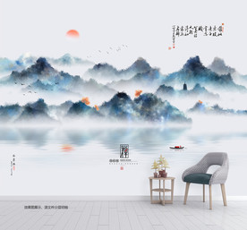 手绘风景画 巨幅山水画