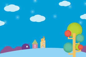 幼儿园蓝色PPT背景图片