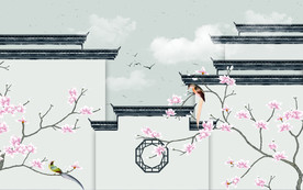 徽派 新山水风景画 TIF分层