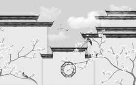 徽派新意境山水画 TIF分层