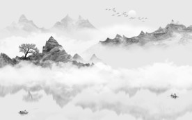 新中式新意境山水画 TIF分层