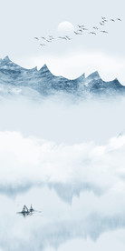 大气山水画玄关 TIF分层