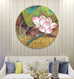 新中式线条荷花金鱼荷韵装饰画