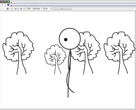 一个火柴人经过树林简单15秒