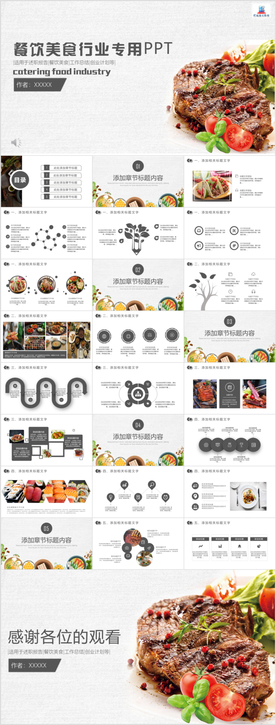 美食餐饮酒店策划PPT模板