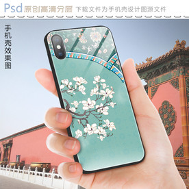 宫廷刺绣花鸟手机壳图案