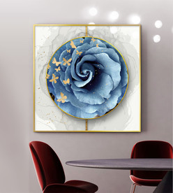 现代简约花朵金箔装饰画