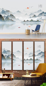 装饰画 无框画 山水画