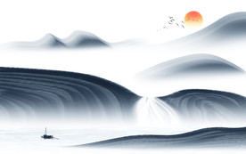 高清 现代风山水画 TIF分层