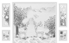 灰色欧式装饰背景 TIF分层