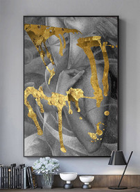 油画美女金箔性感黑白装饰画