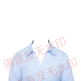 女性证件照半身正装蓝色衬衫模板