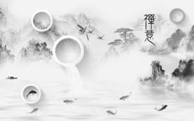 中式 极品山水画 TIF分层