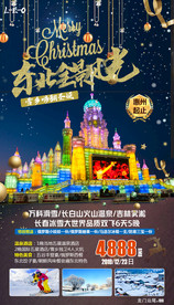 东北旅游海报 圣诞节旅游