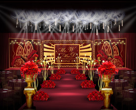 红金色婚礼仪式区