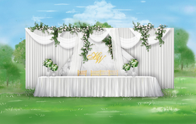 白色户外签到区