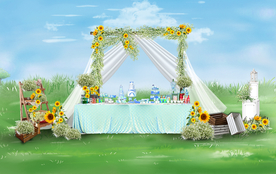 向日葵户外甜品区