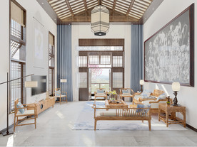 新中式风格建筑客厅