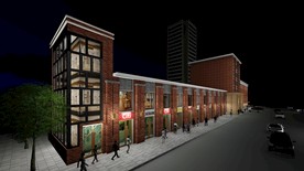 商业铺面广场步行街效果图设计