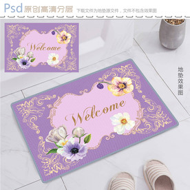 欧式复古花卉地垫图案设计