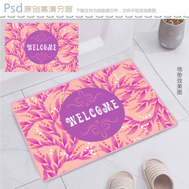 欧式田园叶子地垫图案设计