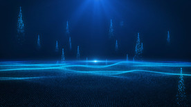 蓝色海平面波浪背景AE模板