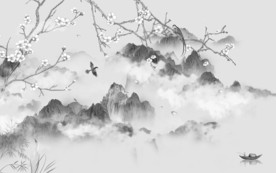 最新山水中式大画 TIF分层