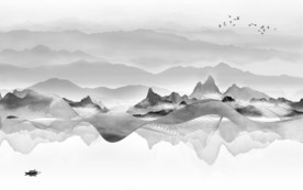 新中式山水中式大画 TIF分层