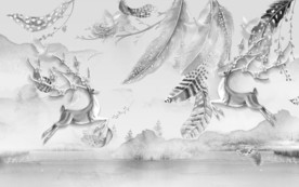 羽毛新装饰爆款画 TIF分层