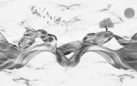 灰色 背景山水画 TIF分层