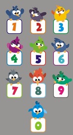 可爱卡通小鸟数字学习牌