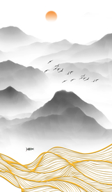 抽象线条山水背景