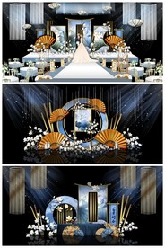 深蓝色婚礼效果图