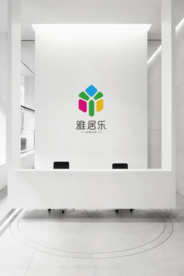 logo前台文化墙效果图样机图