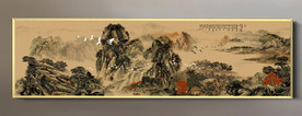 原创巨幅水墨山水装饰画背景墙