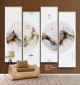 圆框画 新中式装饰画