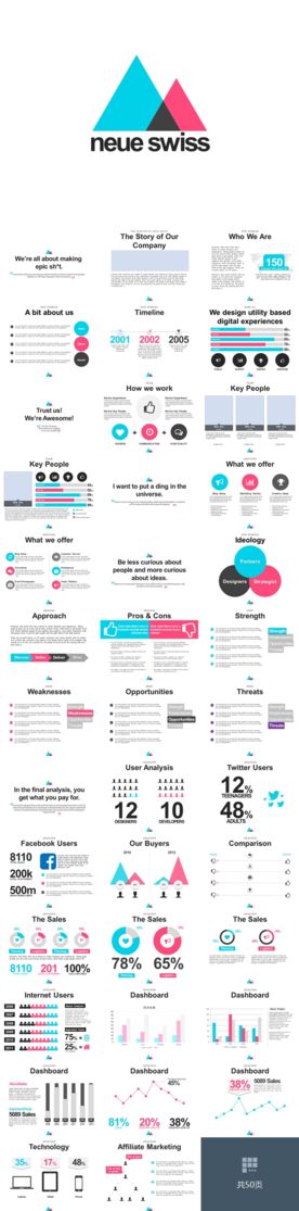 简易欧美商务PPT模板